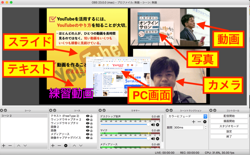 OBS Studio編集画面